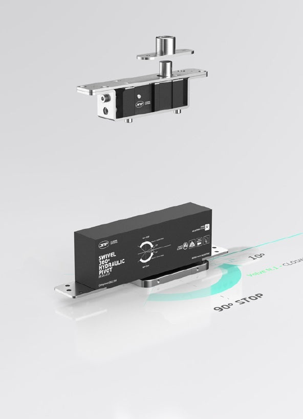 IN.05.212 HO Swivel Hydraulic Pivot set 360 Degrees Heavy Duty for wooden doors