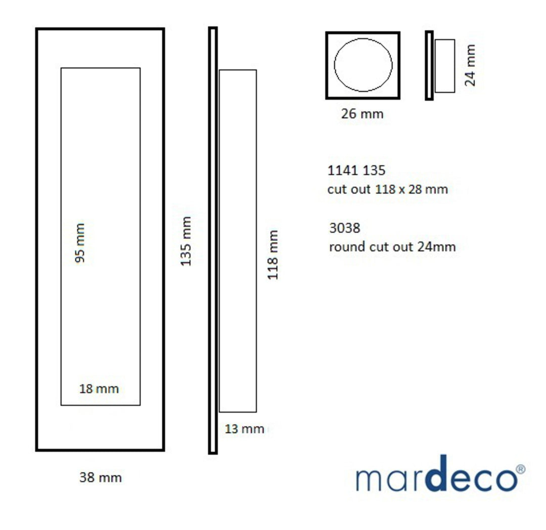 1141/SET - A Mardeco Flush Pull Set - Mardeco Architectural Hardware