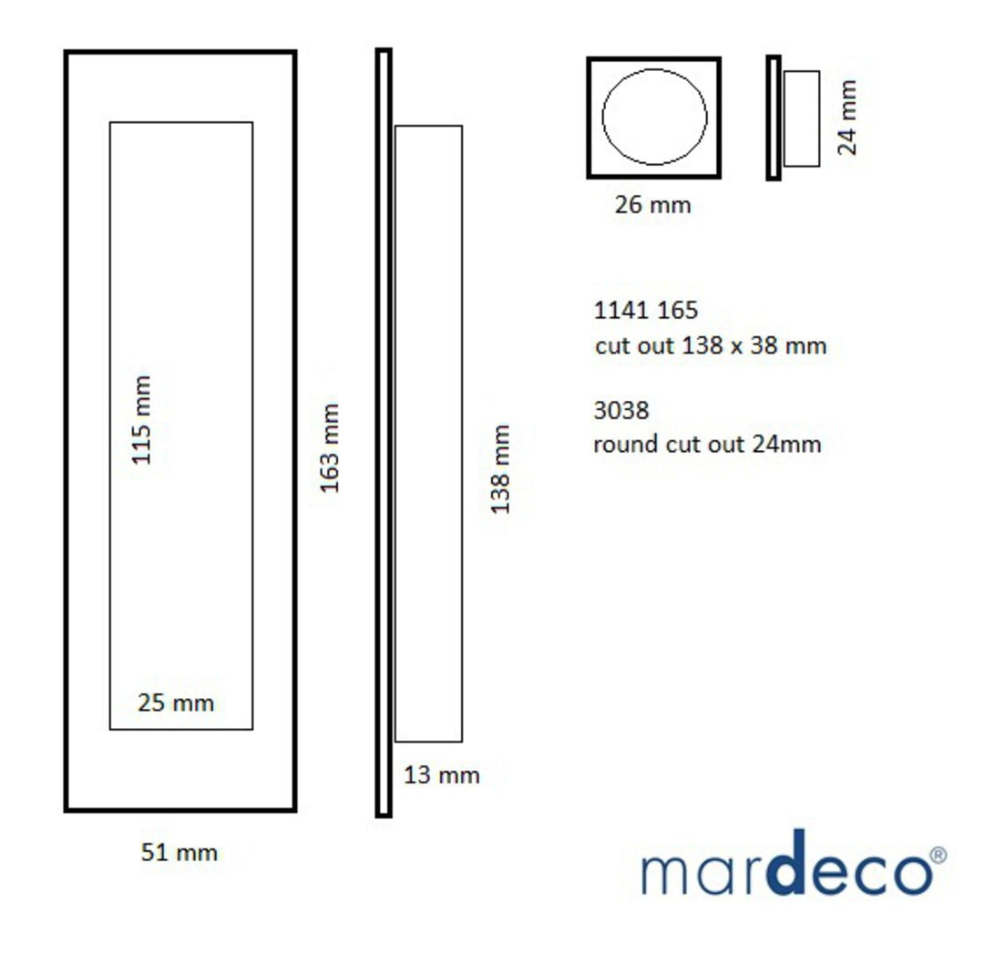 1141/SET - A Mardeco Flush Pull Set - Mardeco Architectural Hardware