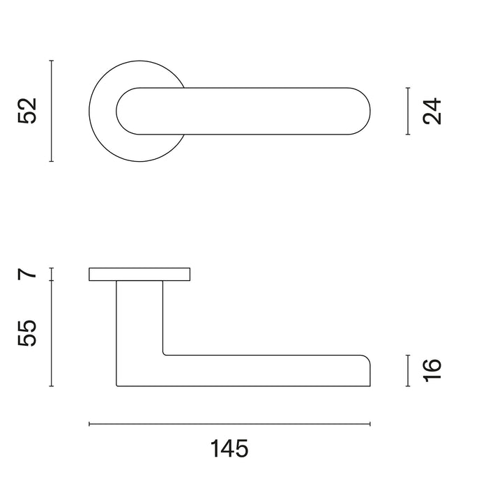 AS APRILE ALORA Lever handle on round rose R SLIM 7MM
