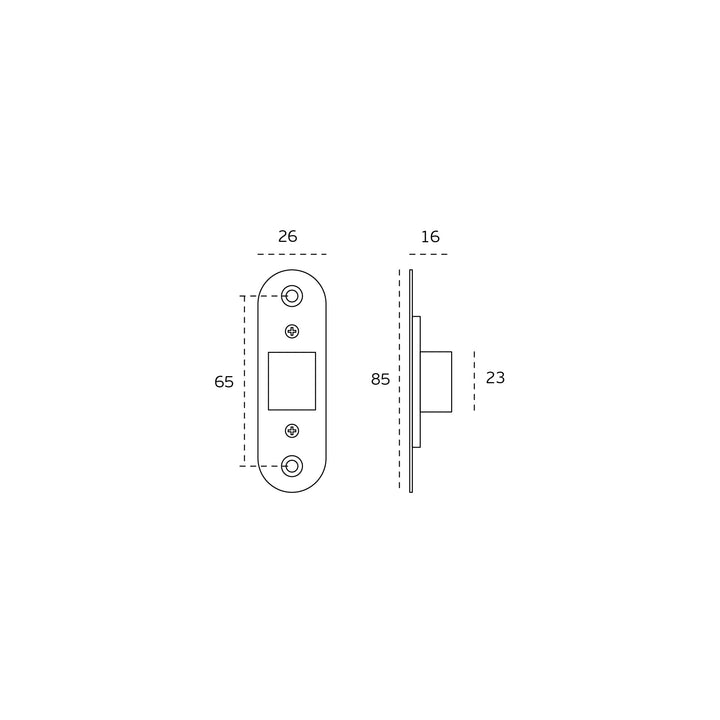 IN.20.152 Reversible bathroom latch (60mm)