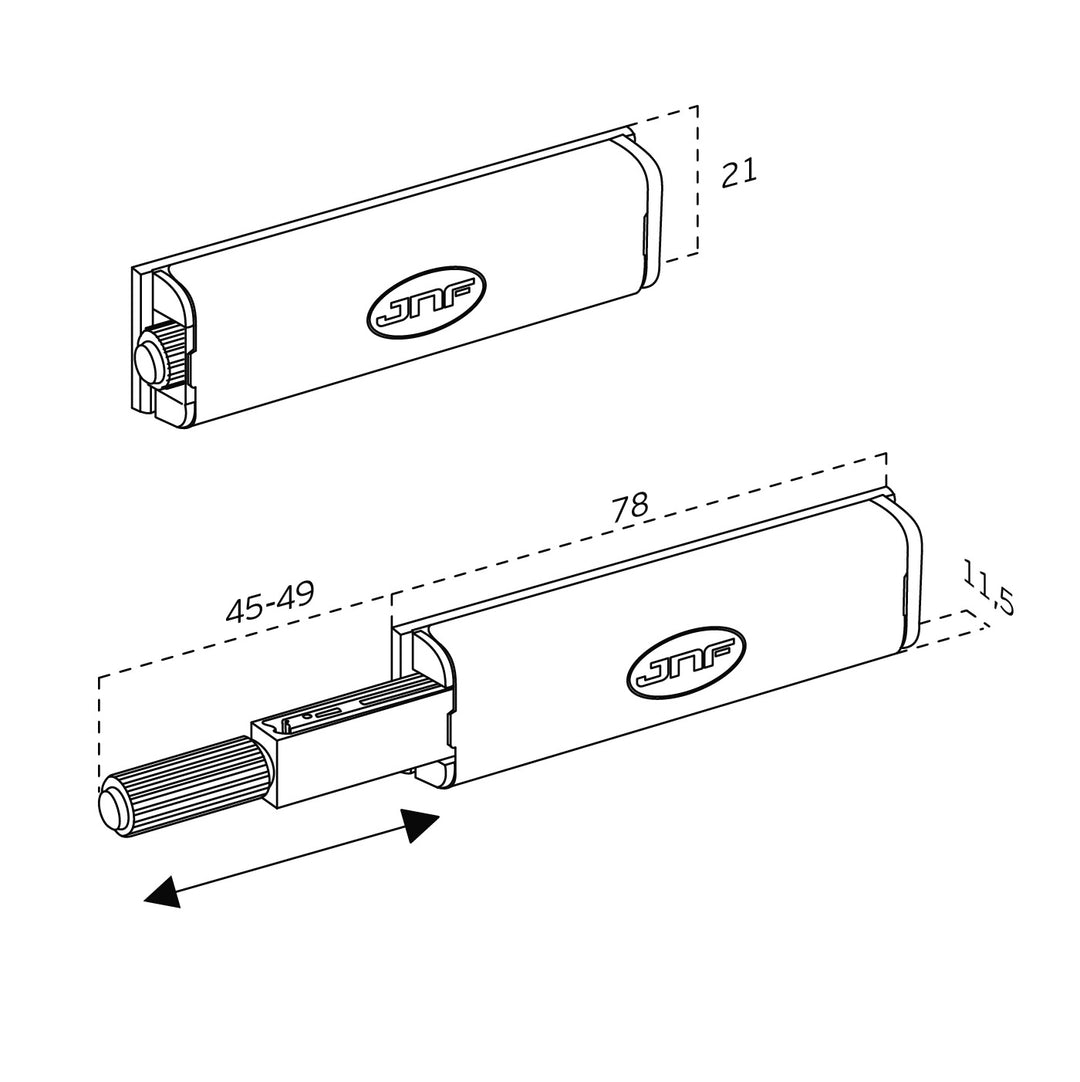 IN.17.021 Push Latch for Doors & Drawers