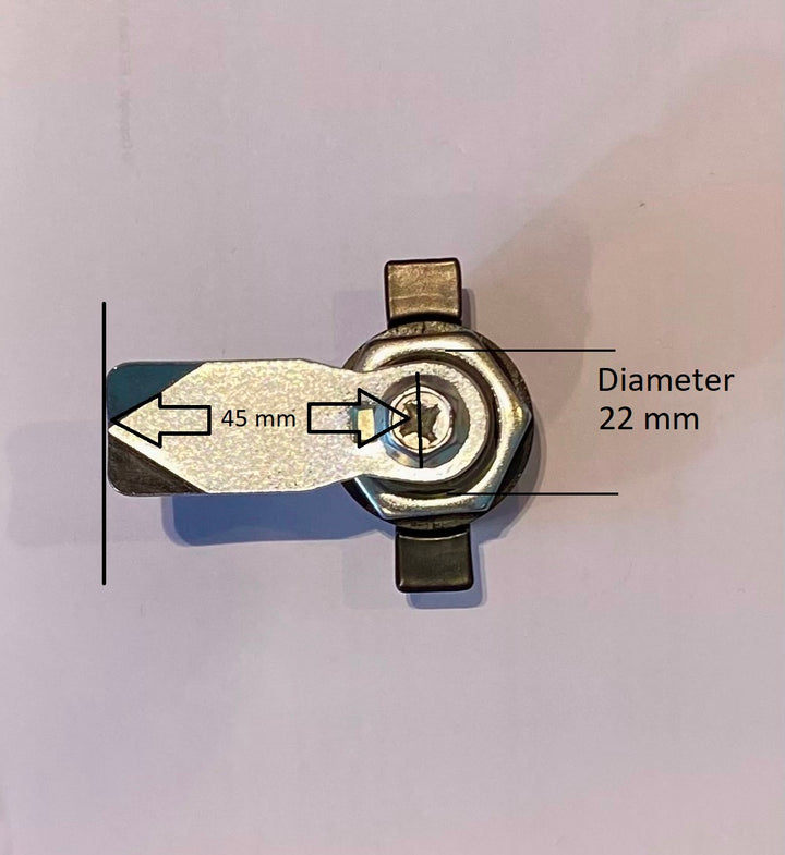 LCA-608127MS   Black cam lock with 50 mm cam fitted