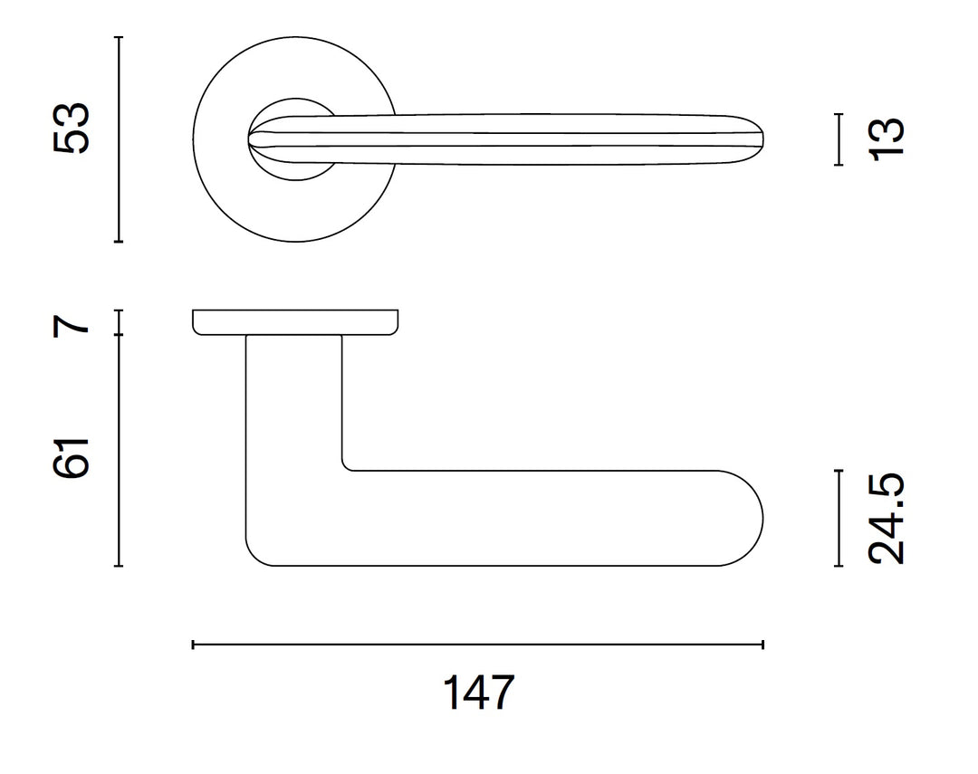 STILE AVA Lever handle on round rose R SLIM 7MM