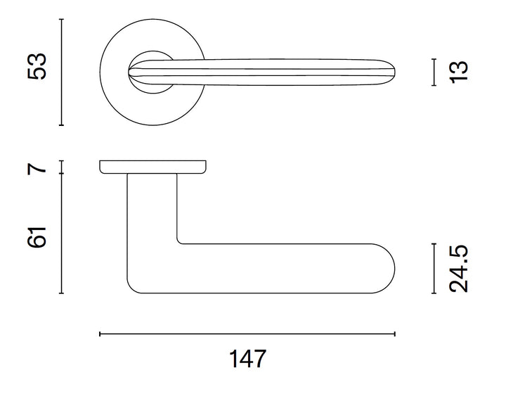 STILE AVA Lever handle on round rose R SLIM 7MM