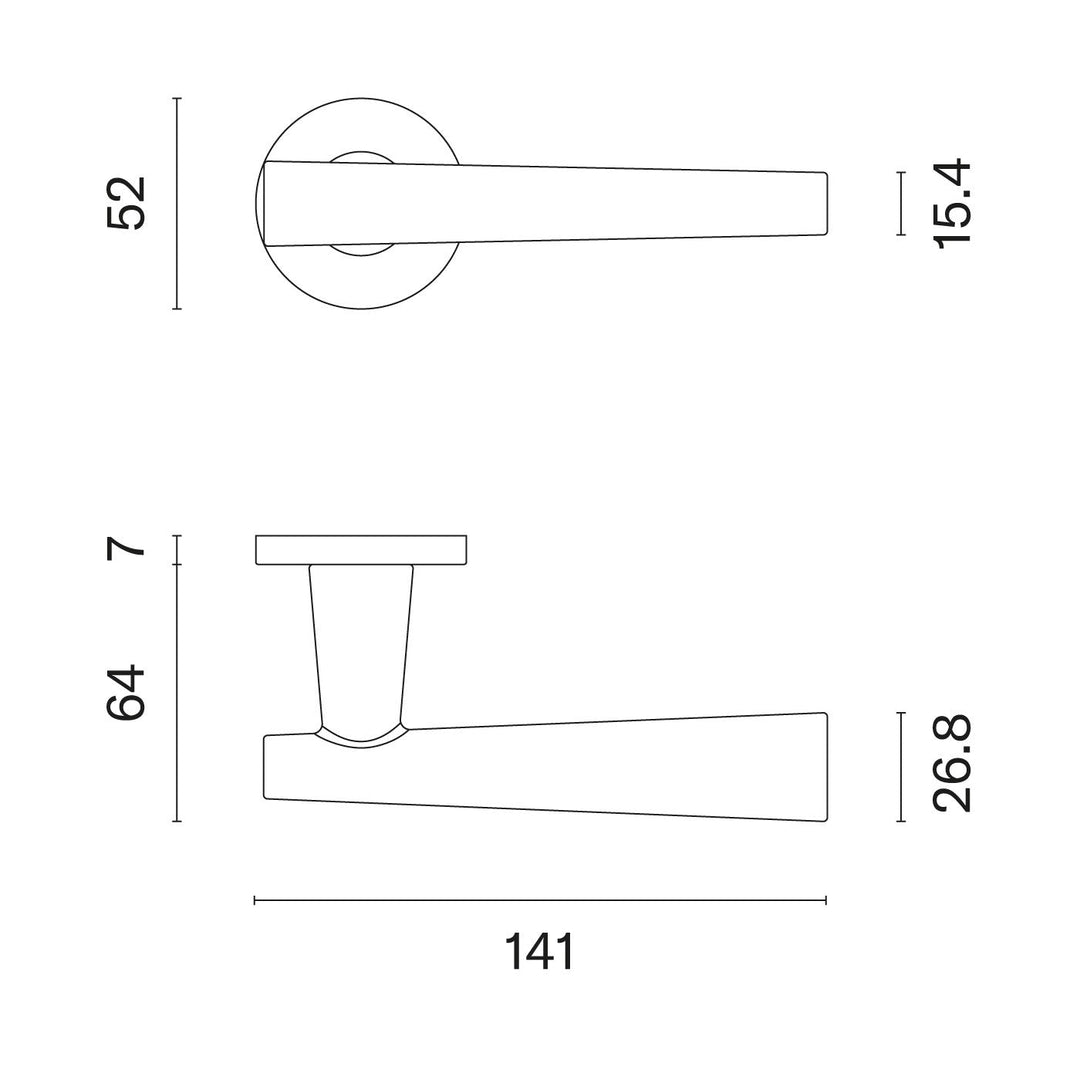 AS APRILE Euphorbia Lever handle on round rose R SLIM 7MM GN (Graphite) - Mardeco Architectural Hardware