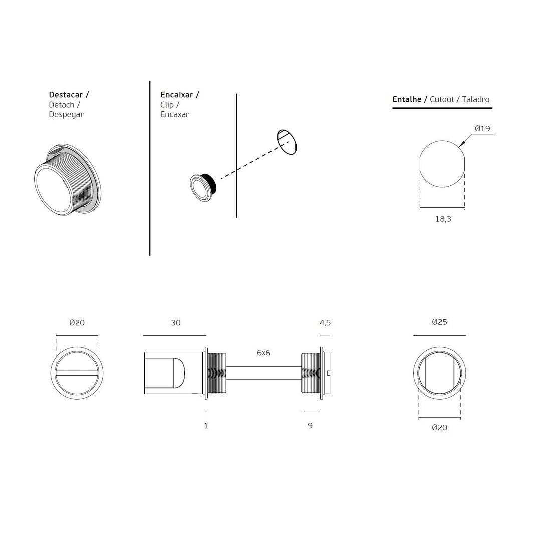 IN.04.008 Privacy Turn without colour indication EVEN LESS 2 - Mardeco Architectural Hardware