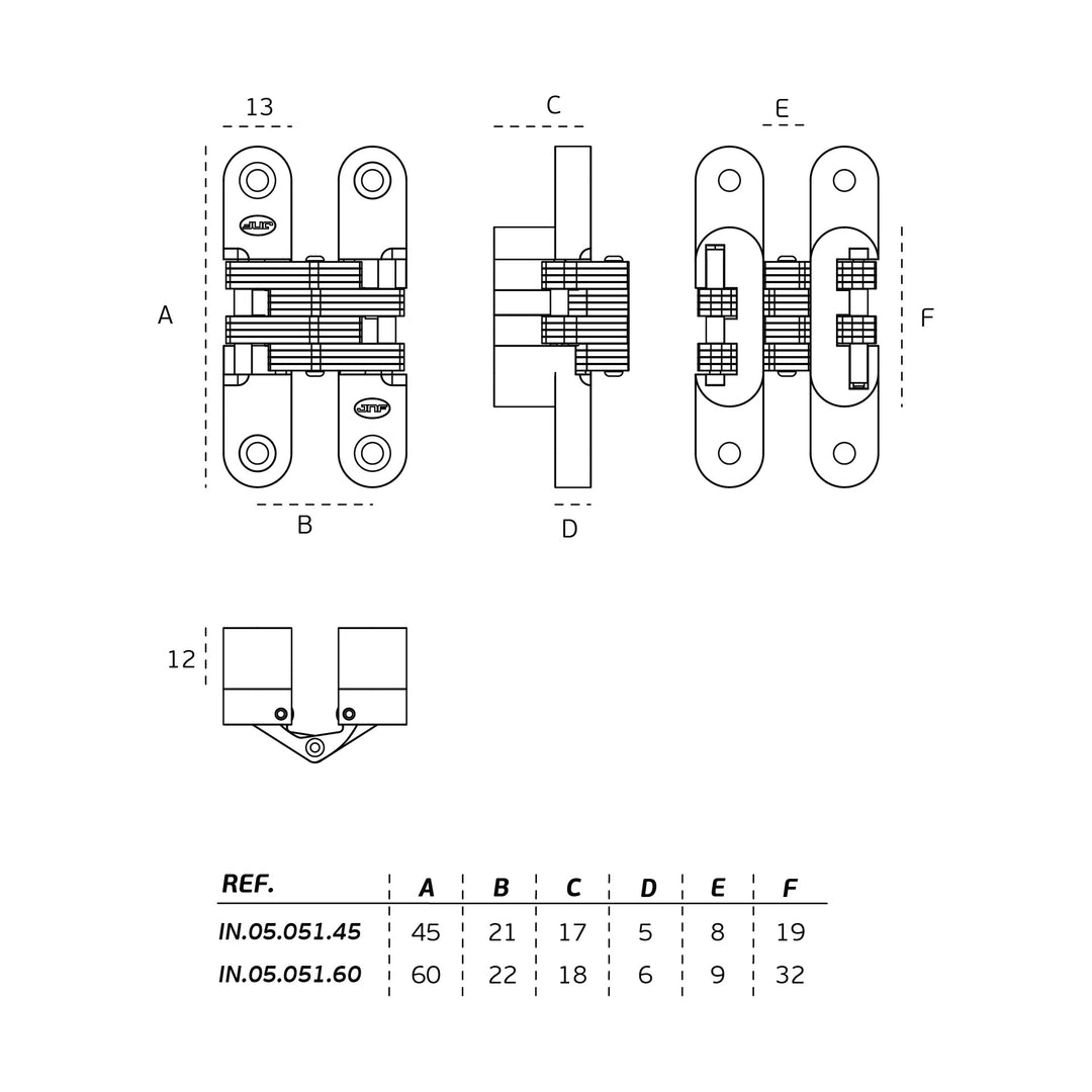 IN.05.051 Concealed hinge for doors