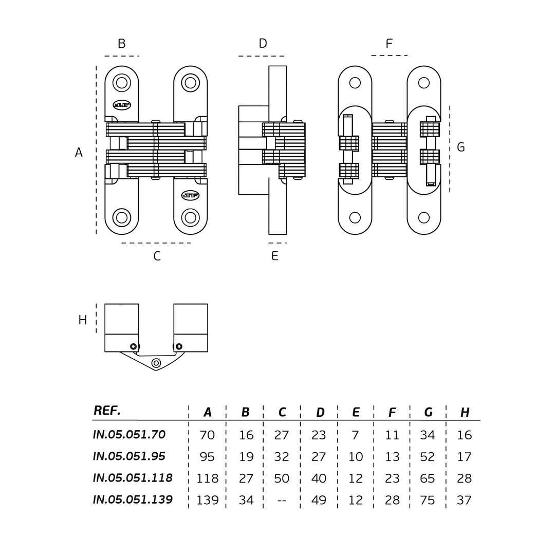 IN.05.051 Concealed hinge for doors