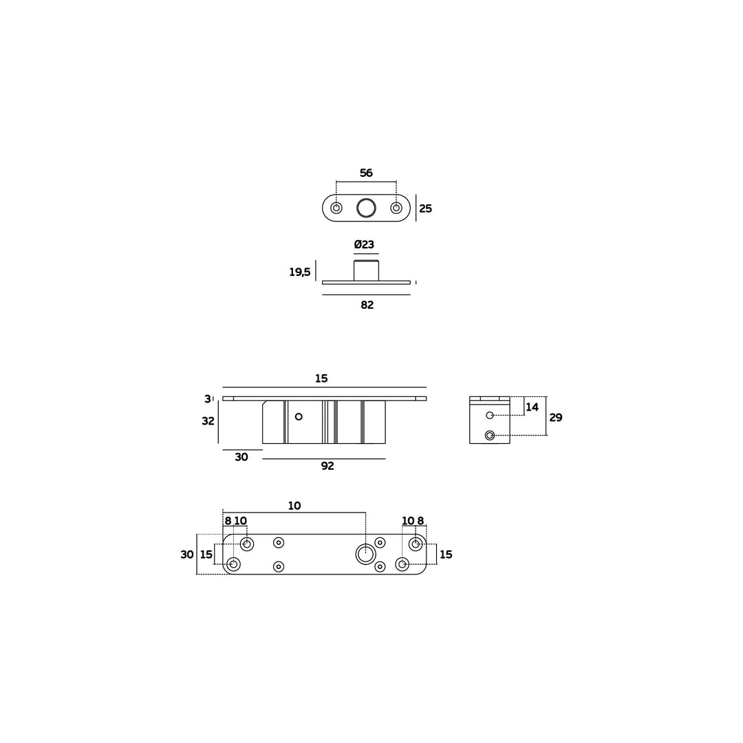 IN.05.213.HO 100 Plus Hydraulic Pivot for wooden doors - Mardeco Architectural Hardware
