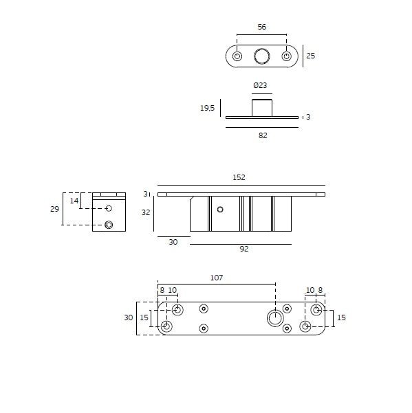IN.05.224.HO 100 Plus Hydraulic Pivot for Wooden and Aluminium Doors - Mardeco Architectural Hardware