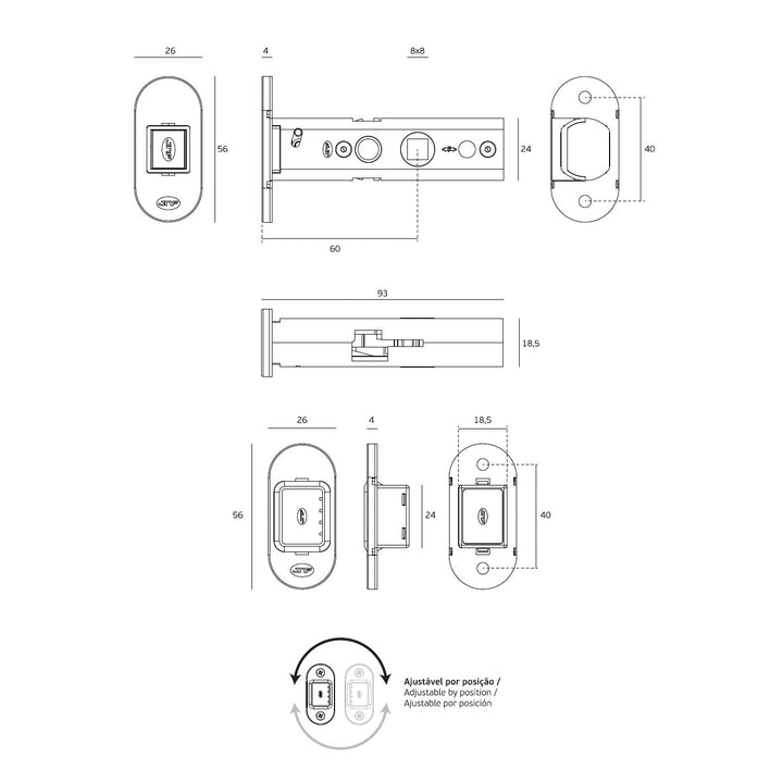 IN.20.166 Magnetic Latch (60mm) - Mardeco Architectural Hardware