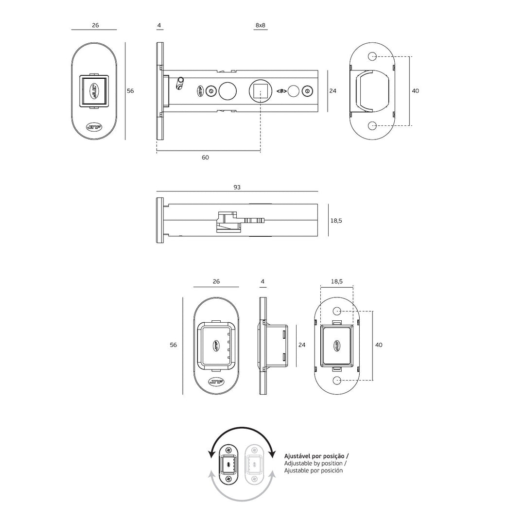 IN.20.167 Magnetic Privacy Latch (60mm) - Mardeco Architectural Hardware