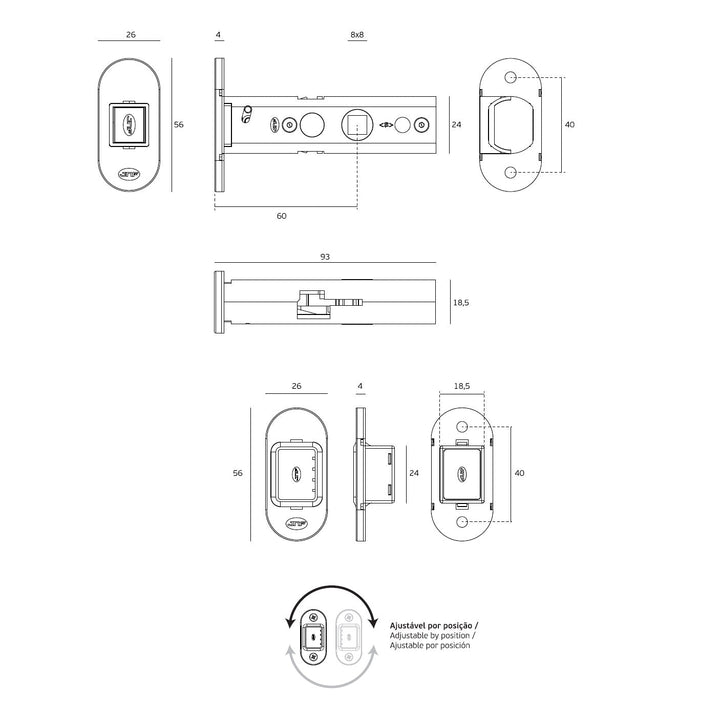 IN.20.167 Magnetic Privacy Latch (60mm) - Mardeco Architectural Hardware