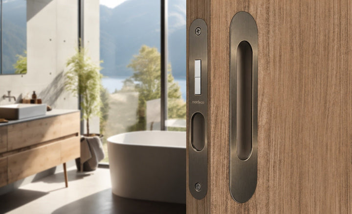 Mardeco Oval M-Series 9004/Set Flush Pull Privacy Set - Mardeco Architectural Hardware