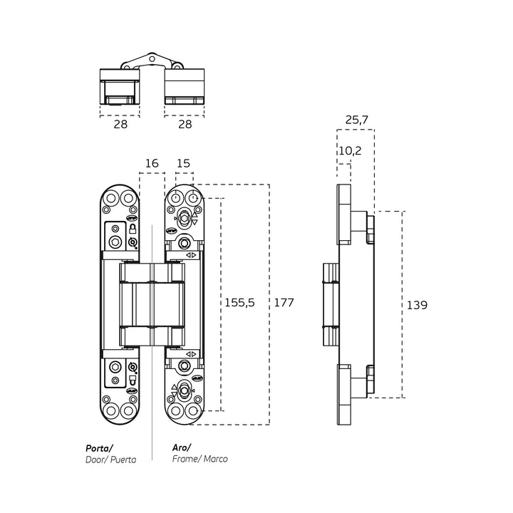 IN.05.062 JNF COPLAN Concealed hinge with 3D adjustment (120 kg)