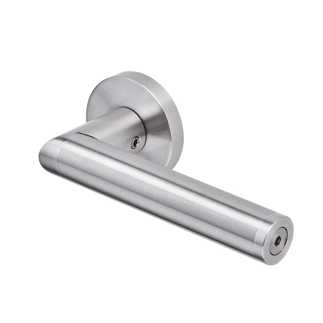 JNF by Mardeco IN.00.414 'Link Scratch' Lever Handle on Standard Rose. Material: Stainless Steel.