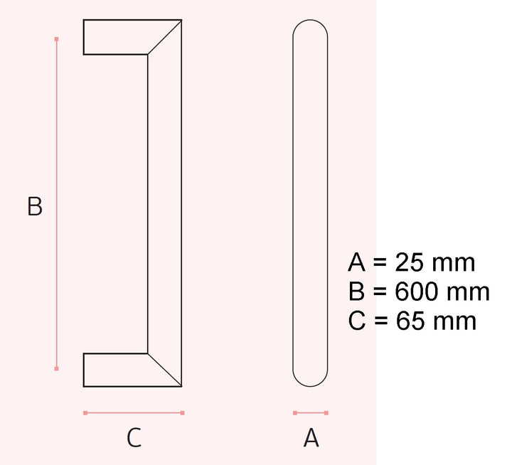 IN.07.204.D.25. Back to Back Pull handle (Ø25mm)