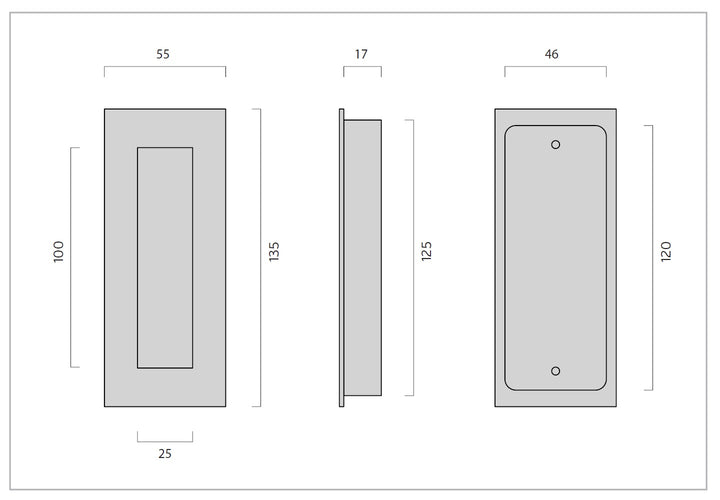 IN.16.412  JNF Stainless Steel Flush Pull