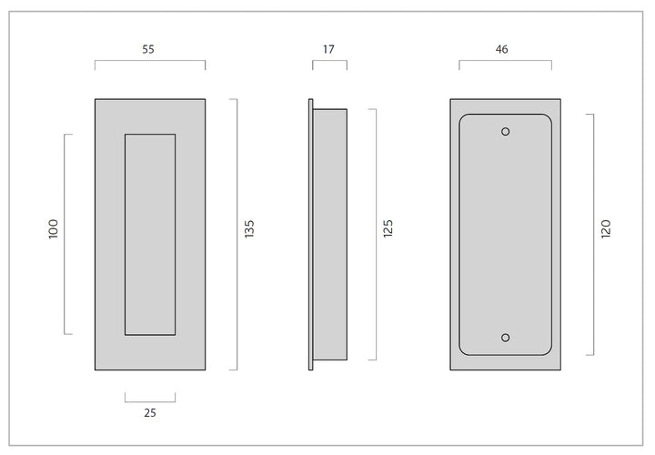 IN.16.412  JNF Stainless Steel Flush Pull