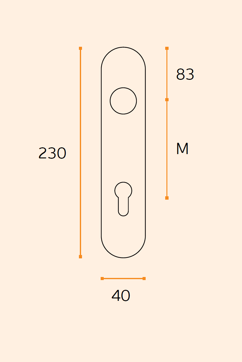 IN.03.009.PZ.85 Plate with spring for european cylinder (230x40mm)