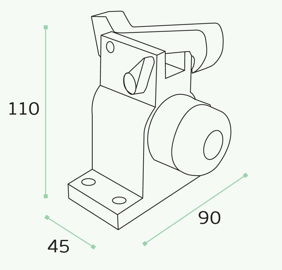 IN.13.010 Door Stop for Heavy Doors with shock absorber and retainer