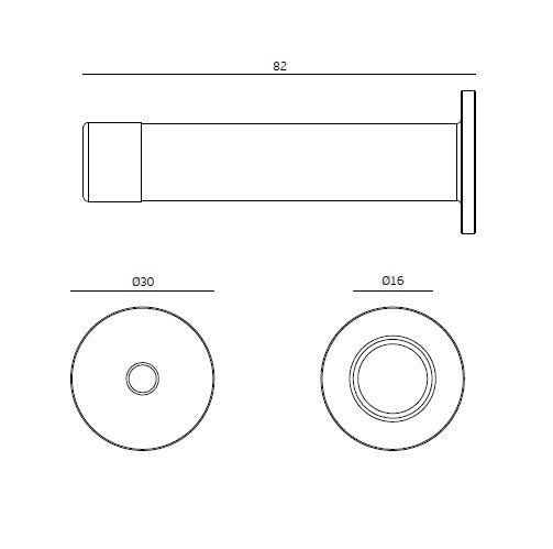 IN.13.123.CB.06 Door Stop wall fixing stainless steel